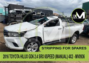 STRIPPING FOR SPARES- 2016 TOYOTA HILUX GD6 SRX