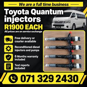 TOYOTA QUANTUM INJECTORS FOR SALE WITH WARRANTY INCLUDED 