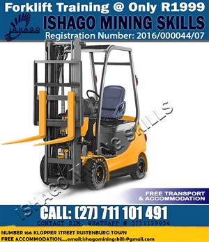 Forklift mining training machine skills at Rustenburg