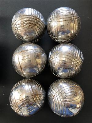 Steel French Boules Garden Game Set / Pétanque Balls - set of 6 balls