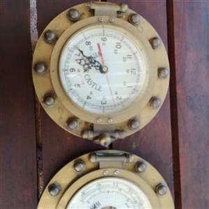 Nautical barometer and watch 