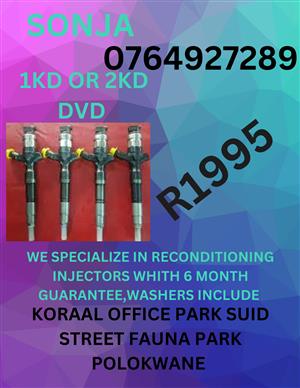 1KD OR 2KD WE RECON AND SALE DIESEL INJECTORS ON EXCHANGE 