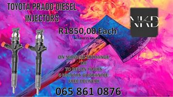 TOYOTA PRADO DIESEL INJECTORS FOR SALE OR SAME DAY RECON.