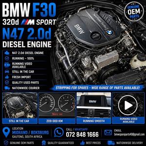 BMW F30 320d N47 2.0D Engine – Running | Warranty | Stripping for Spares