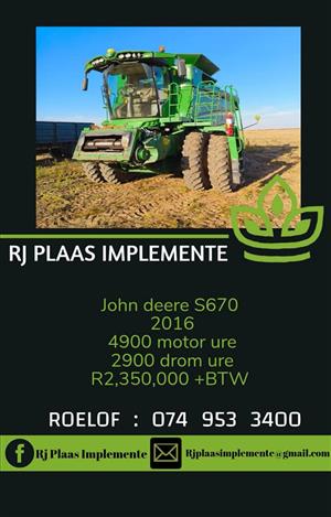 John deere S670
