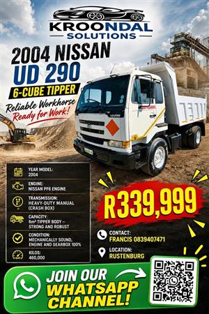 2004 Nissan UD 290 6 Cube Tipper