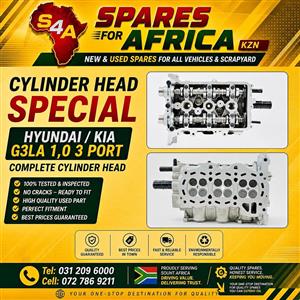 Hyundai / Kia G3LA 3 port complete cylinder head available @ SPARES FOR AFRICA KZN.