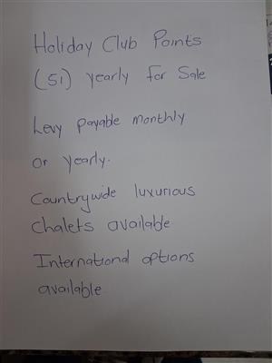 Holiday Club Points for sale
