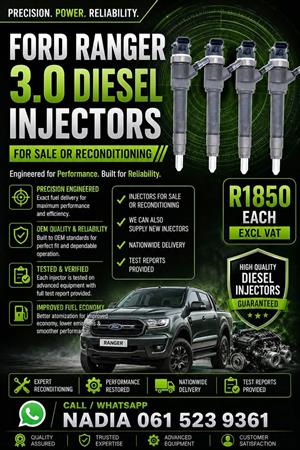 FORD RANGER 3,0 DIESEL INJECTORS FOR SALE OR RECONDITIONING