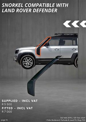 Snorkel compatible with Land Rover Defender - Fitted