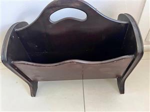 Imbuia magazine holder