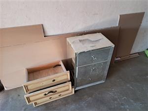 Mirrored Bedside Table with 3 Drawers – Stylish & Elegant