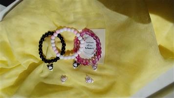 Kuromi character charm with Bead bracelet