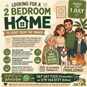 2 -3  bedroom house to rent