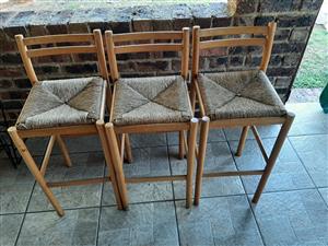 Wicker bar chairs (3) for sale