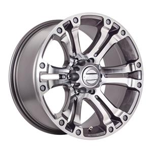 17″ A-Line Granite 5/120 Gunmetal Machine Face Alloy Wheels