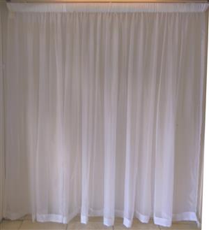 White Plain Voile- 5 Meter Ready to Hang