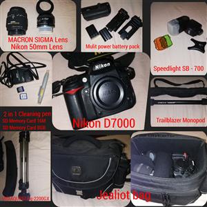 Nikon D7000 with accessories 