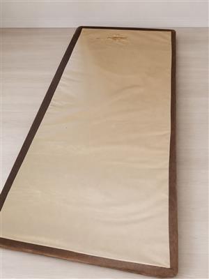 BROWN AND CREAM SINGLE BED BASE 