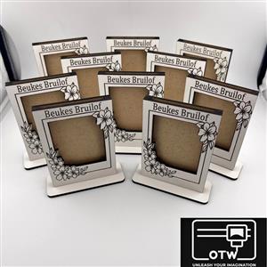 Personalised Instax Mini Flowers Photo Holder White