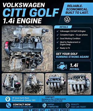 Vollswagen Citi Golf 1.4i Complete Running Engine For Sale