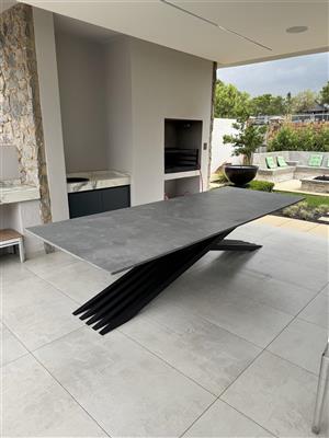 Wrought Iron Quartz Dining Table