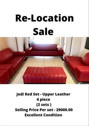 JODI RED SET - UPPER LEATHER 4PC SET