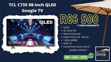 TCL 98'' QLED GOOGLE SMART TV -  Features: -QLED -4K Ultra HD -IMAX Enhan