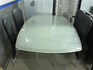 BLACK GLASS 5 PIECE DINING ROOM SUITE S063577A