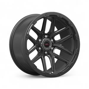 18″ A-Line Bounty 6/139 Satin Black with Black Rivets Alloy Wheels