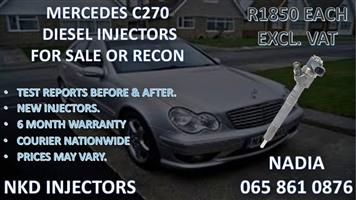 MERCEDES C270 DIESEL INJECTORS FOR SALE. REBUILT AND TESTED