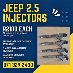 JEEP 2.5 INJECTORS FOR SALE WITH WARRANTY