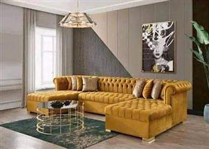 4pc Lounge chaise in velvet