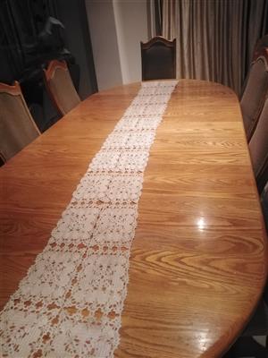 Solid Oak table and 10 chairs for sale 