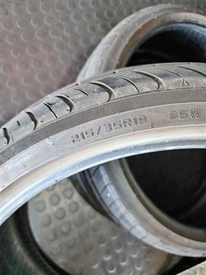 2 x 215 35 19 inch tyres