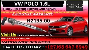 VW POLO 1.6 DIESEL INJECTORS