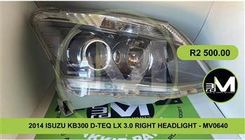 2014 Isuzu KB300 D-TEQ LX 3.0 RIGHT HEADLIGHT - MV0640