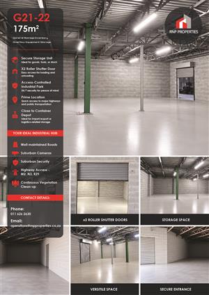 G21 – G22 – 175m² Secure Storage Space To Let