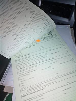 Electrical c.o.c available (certificate of compliance)