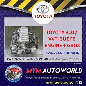 TOYOTA 4.3L VVTI 3UZ ENGINE + GEARBOX