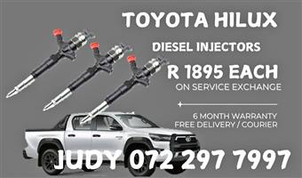 Toyota Hilux Diesel Injecotrs for sale on service exchange or to recon
