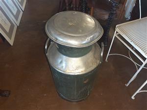Brass milk urn with lid
