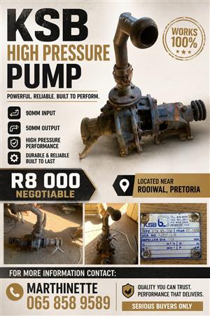 KSB High Pressure Pump