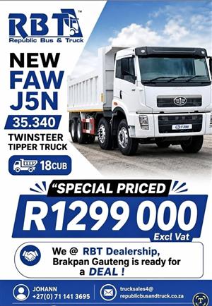 NEW   FAW J5N 35.340 TWINSTEER TIPPER  18 CUB