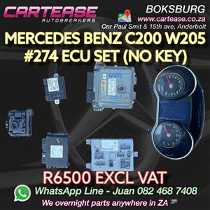 MERCEDES BENZ C200 W205 #274 ECU SET (NO KEY) R6500 EXCL VAT 