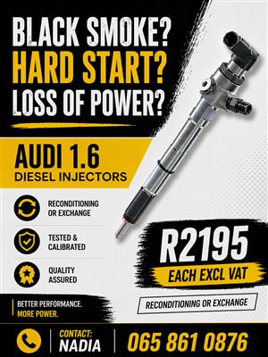NATIONWIDE NEW AND RECONDITIONED DIESEL INJECTORS FOR SALE FOR AUDI 1.6