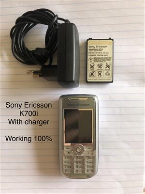 Sony Ericcson K700i complete with charger working 100%. Not a Smartphone!
