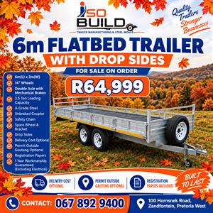 6m Flatbed Trailer for sale on order