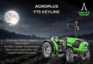 New Deutz-Fahr Agroplus F75 keyline tractors for sale at Mad Farmer SA