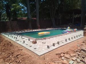 Swimming pool installed paving supplies affordable prices 